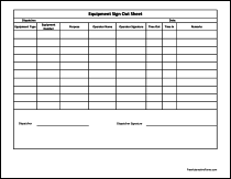 Equipment Sign Out Sheet Template Free from freeautomotiveforms.com